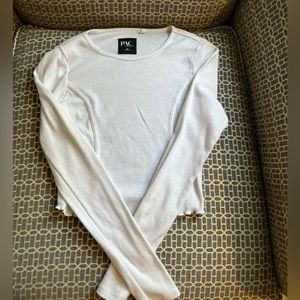 PacSun tight long sleeve white crop top